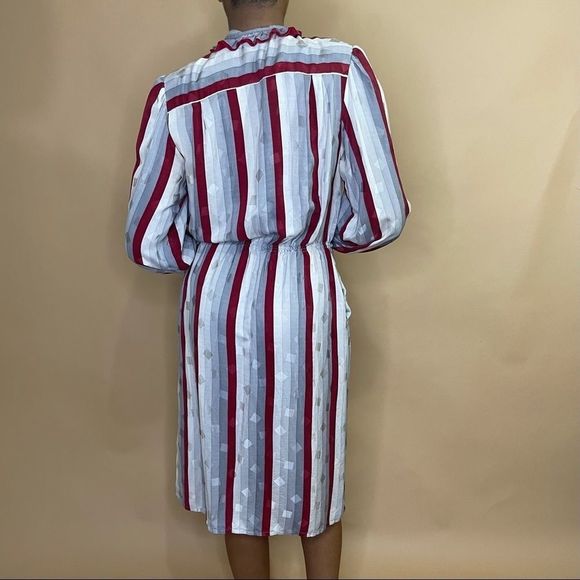 Vintage 70s striped A line dress sz 14 - Picture 3 of 8